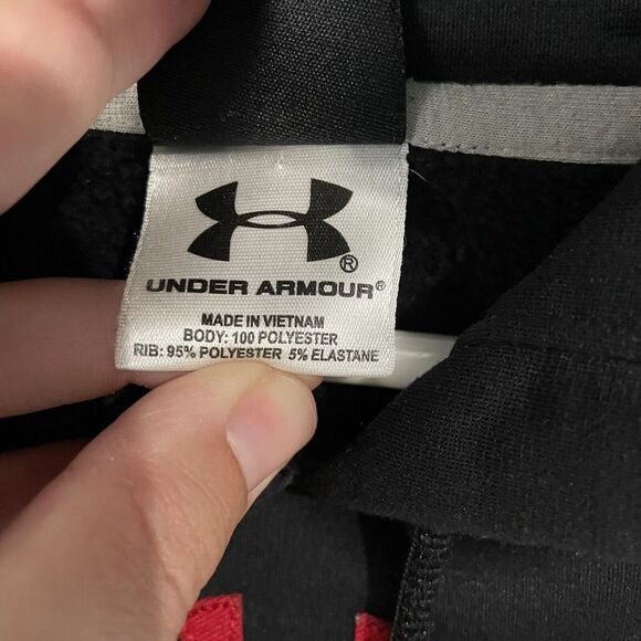 Under Armour Hoodie Mens XLarge Ball State Cardinals Black Red Sweater Football‎ - Picture 6 of 12